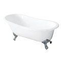 Aqua Eden Clawfoot Bathtubs, 54 L, 30.31 W, White/Polished Chrome, Cast Iron VCTND5431B1